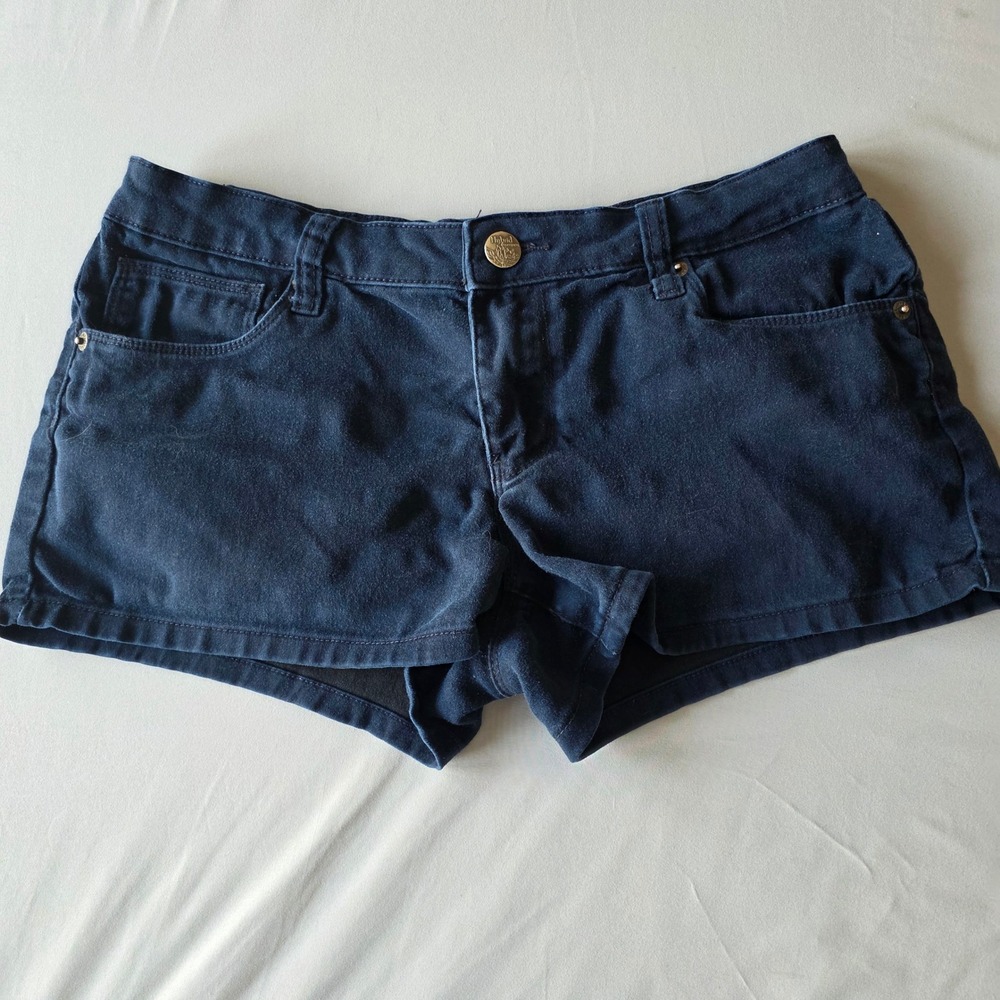 Hybrid & Company Y2K mini Women's Blue Denim Shorts Size 9 Cotton Blend Casual